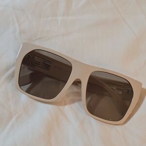 Fendi Cream Sunglass Temple with Silver Logo Detail
